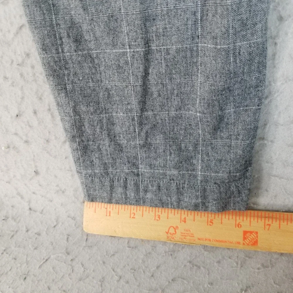 Banana Republic Pants Mens 34x27 Grey Windowpane Slim-Tapered Fit Chino Trousers